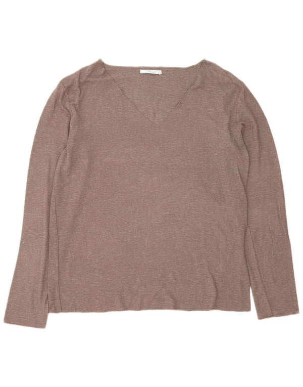 Zara Mujer Top Manga Larga ES 40 XL Marrón