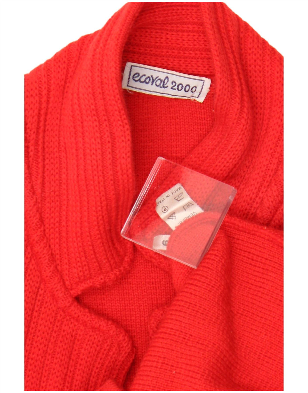 Vintage mujer Cardigan suéter US 6 lana virgen roja mediana
