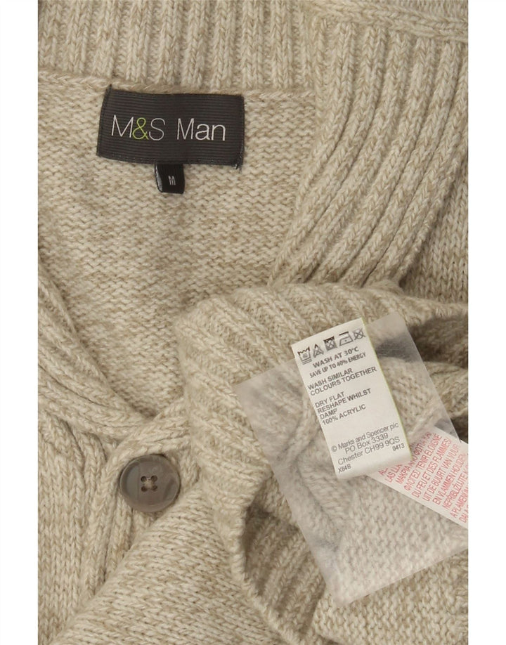 Marks & Spencer Jersey con cuello tipo chal para hombre Acrílico moteado verde medio