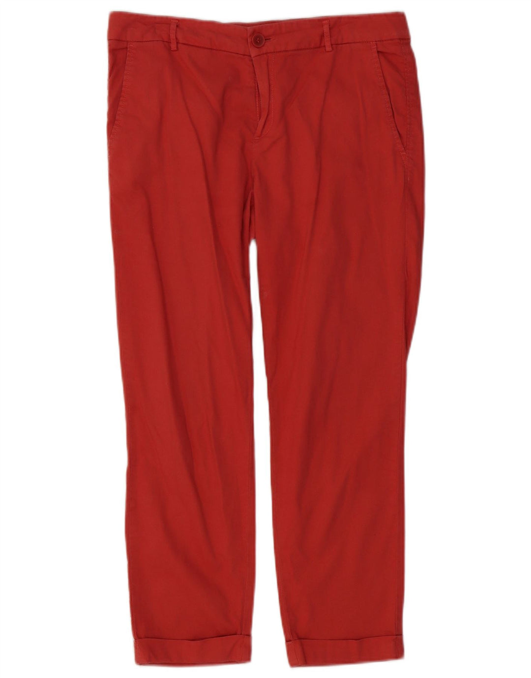 BENETTON Pantalones cortos rectos para mujer UK 10 Small W31 L25 Algodón rojo