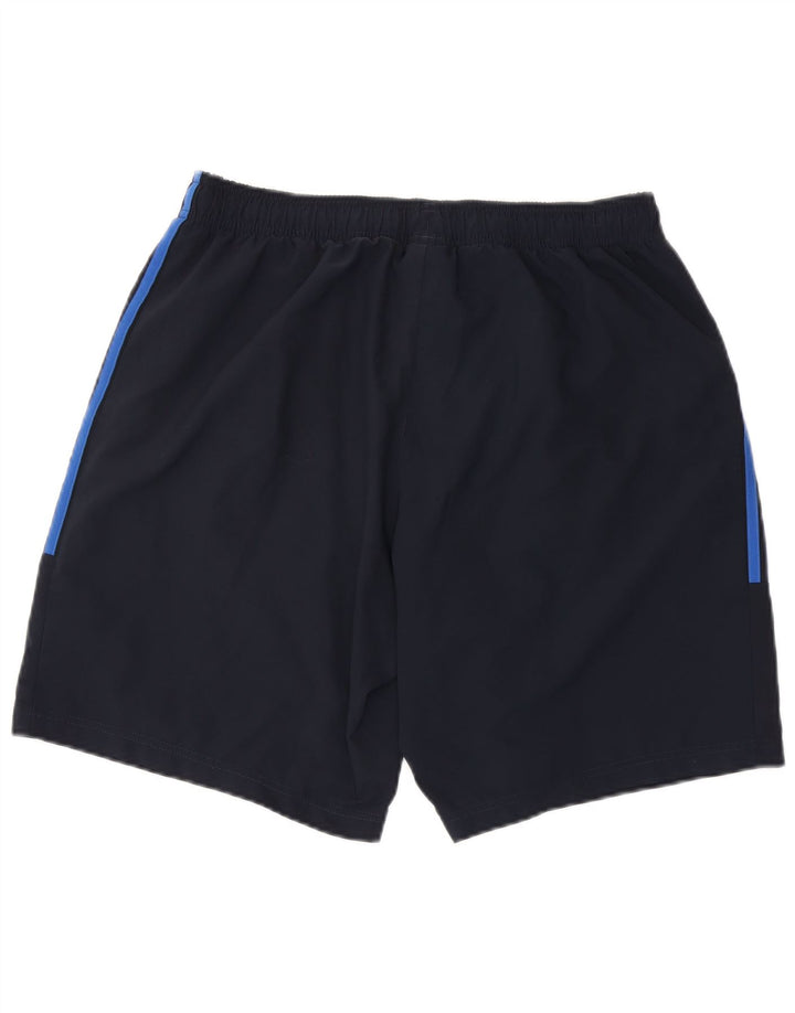 Adidas - Pantalones cortos deportivos para hombre, talla grande, poliéster, color azul marino