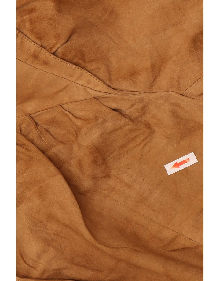 Vintage mujer ante bomber chaqueta IT 42 cuero beige medio
