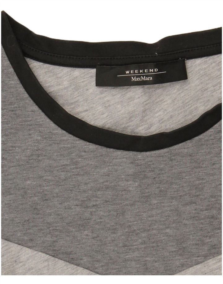 MAX MARA Camiseta de fin de semana para mujer Top UK 46 Large Grey Colourblock
