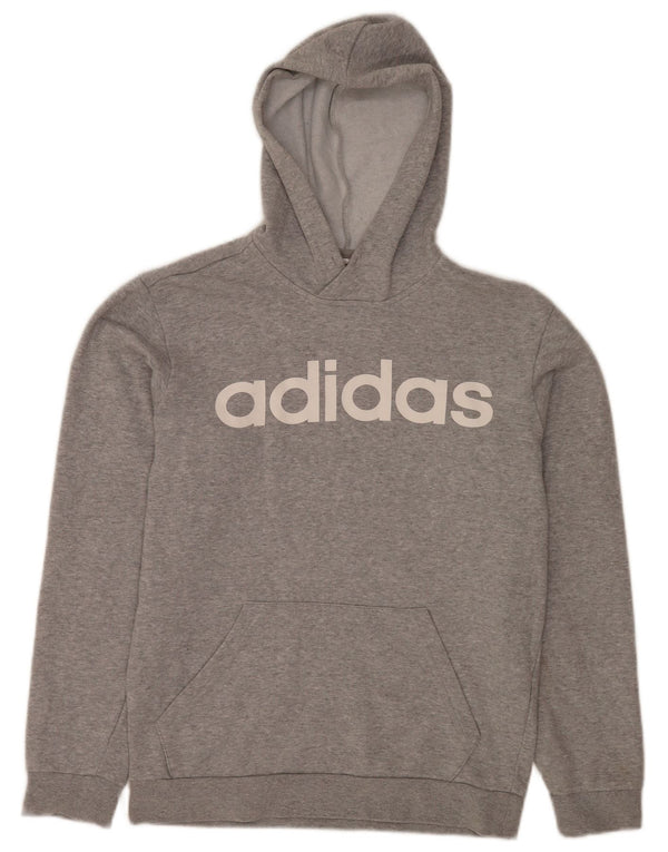 Adidas Hombre Sudadera Con Capucha Gráfica Jersey Pequeño Gris Moteado Algodón Deportes