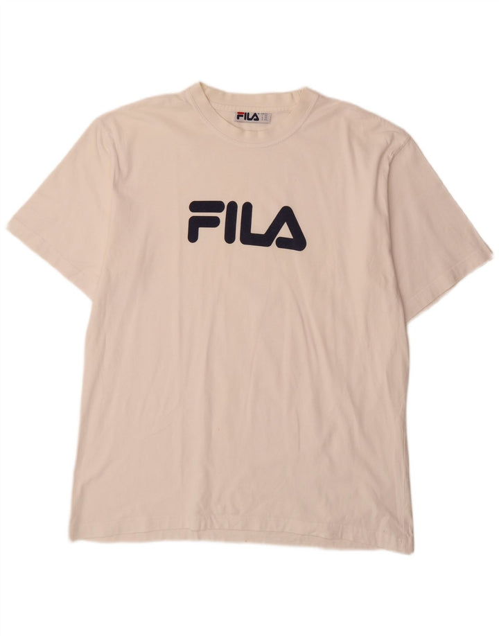 Fila Camiseta gráfica regular para hombre IT 58 2XL Algodón blanco