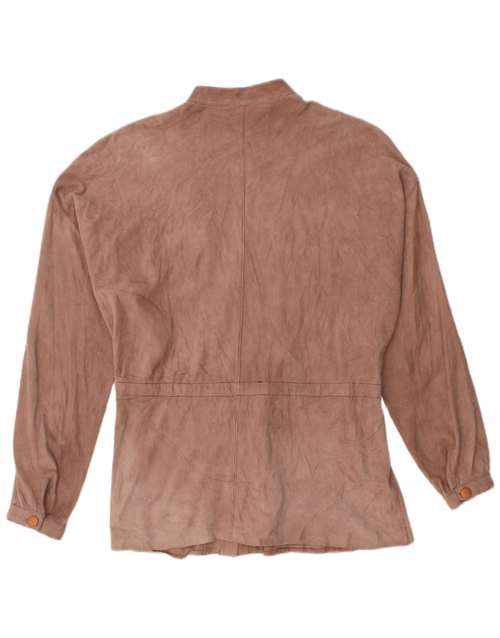 VINTAGE Blusa camisera de ante para mujer EU 44 XL Marrón