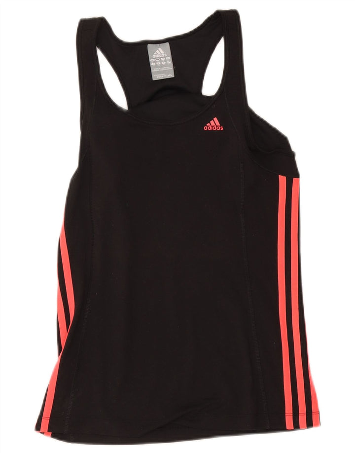 Adidas Mujer Climalite Chaleco Top UK 10 Pequeño Poliéster Negro