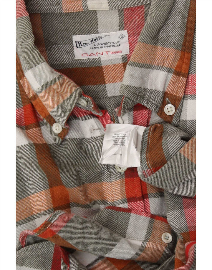 Gant Camisa De Franela Mediana De Algodón A Cuadros Multicolor Hombre