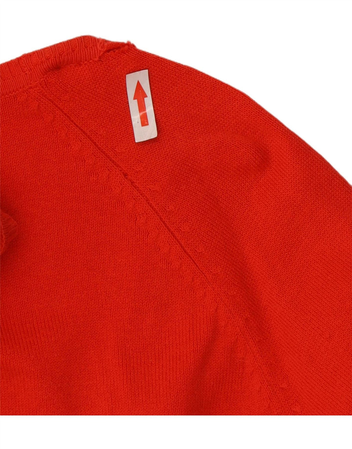 Zara Mujer Cárdigan Suéter UK 12 Mediano Rojo Algodón