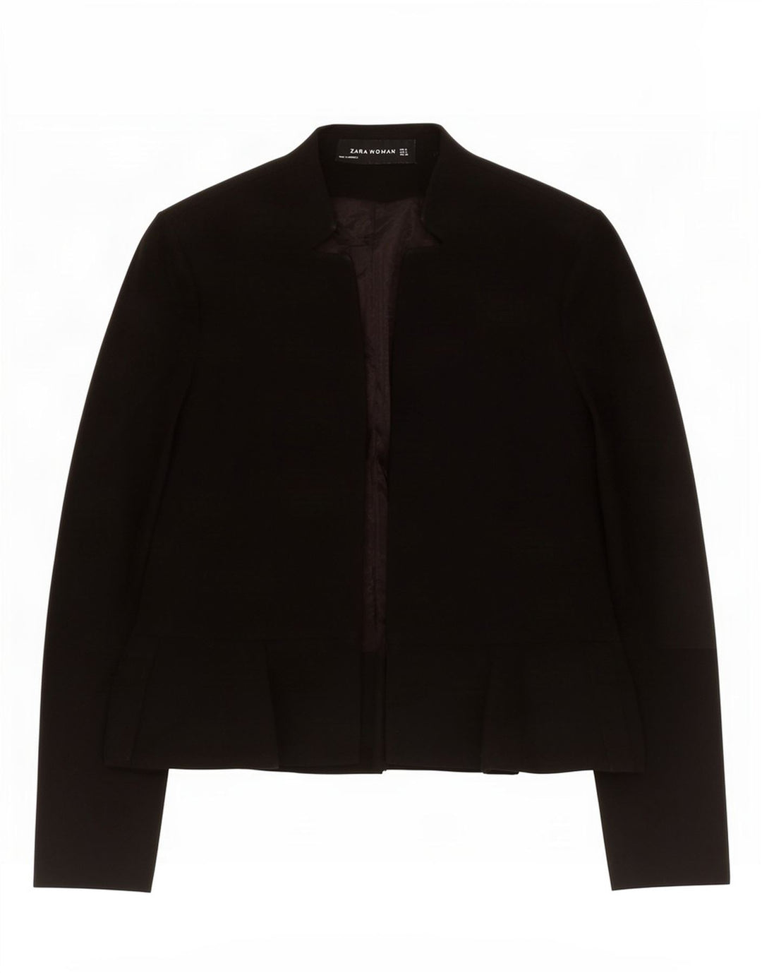 Zara Chaqueta Americana Abierta para Mujer UK 10 Small Black
