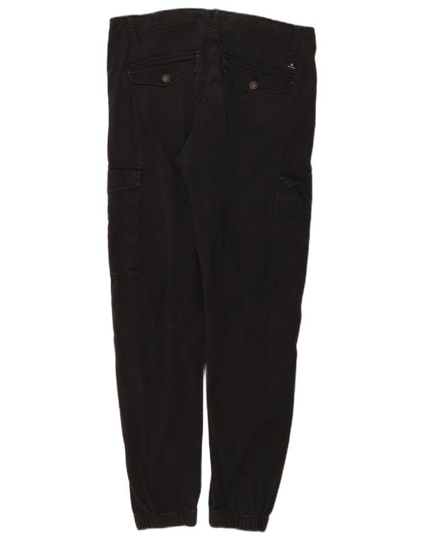 Jack & Jones Hombre Paul Tapered Joggers Pantalones Cargo W32 L29 Algodón Negro