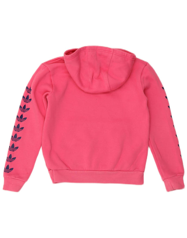 Adidas - Sudadera con capucha para niña, 9-10 años, algodón rosa