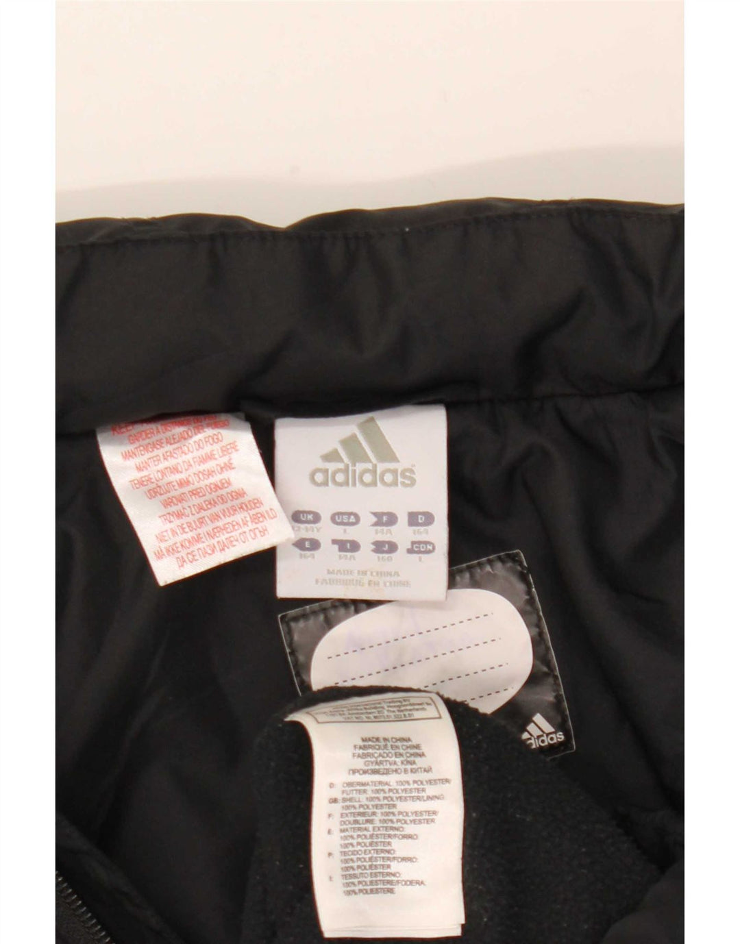 Adidas Chaqueta cortavientos con capucha para niño 13-14 años Negro Poliéster