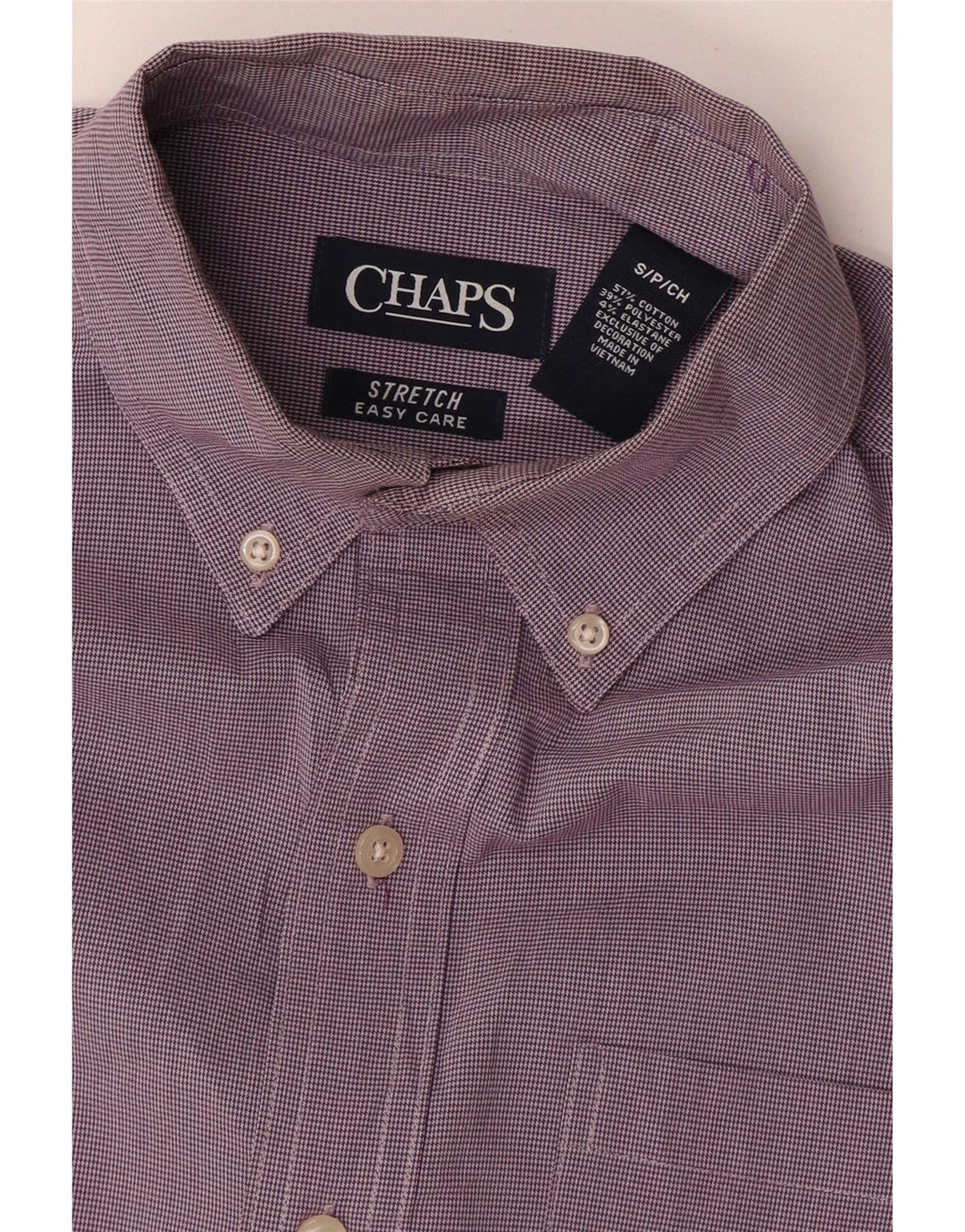 Chaps Camisa extragrande para hombre UK 10 Small Purple Houndstooth Cotton