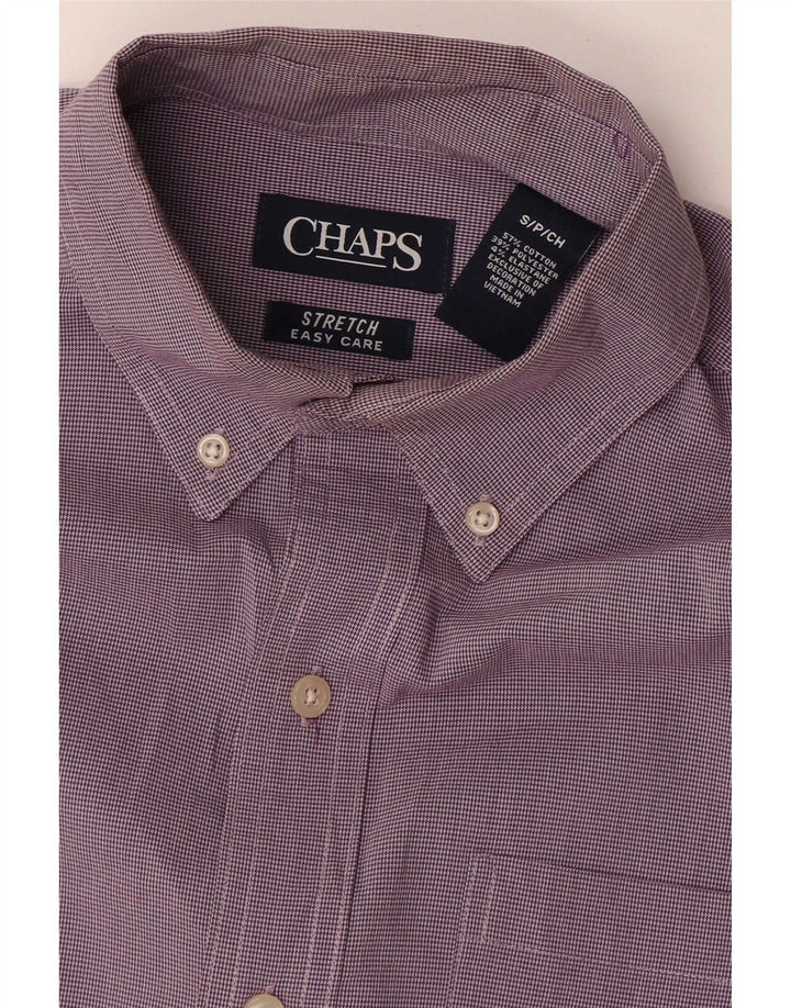 Chaps Camisa extragrande para hombre UK 10 Small Purple Houndstooth Cotton