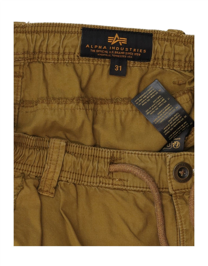 Pantalones cortos tipo cargo Alpha Industries para hombre W31 Algodón caqui mediano