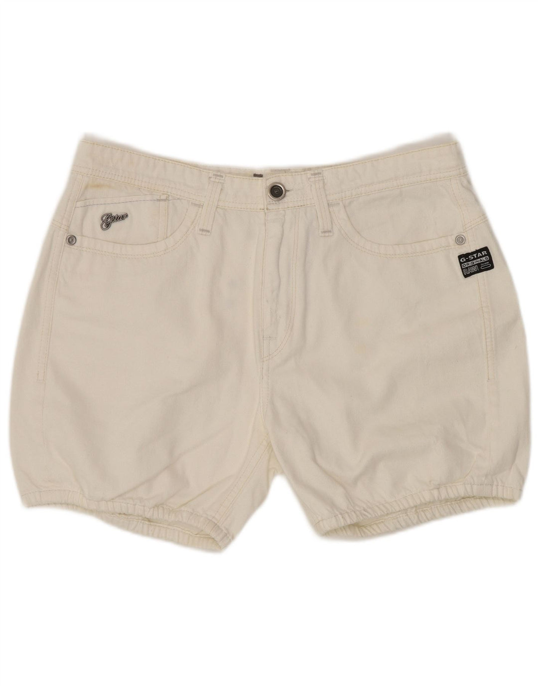 Pantalones cortos vaqueros G-Star W27 Small de algodón blanco para mujer