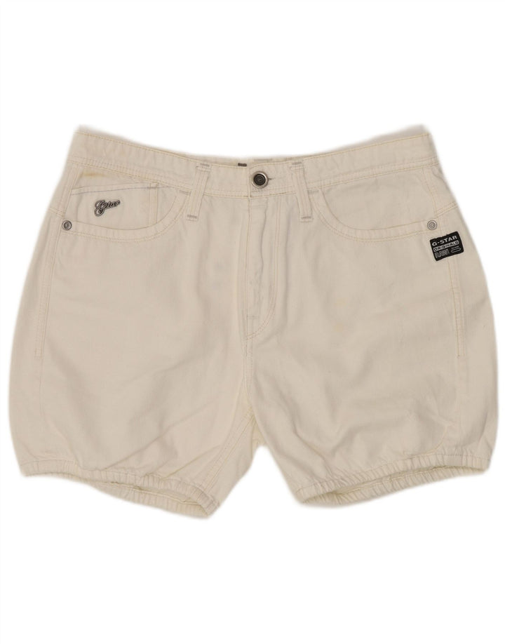 Pantalones cortos vaqueros G-Star W27 Small de algodón blanco para mujer