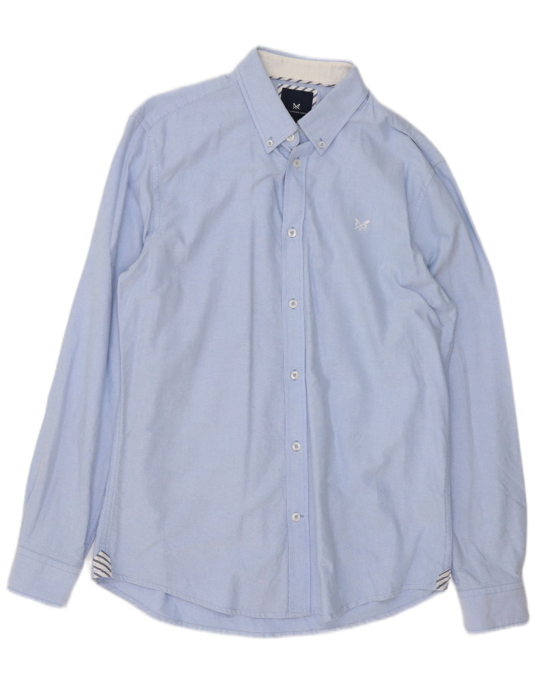 CREW CLOTHING Camisa ajustada para hombre de algodón azul medio