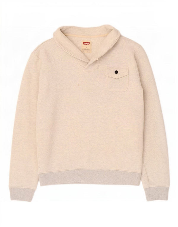 Levi's Hombre Sudadera Con Cuello Chal De Algodón Moteado Gris Medio
