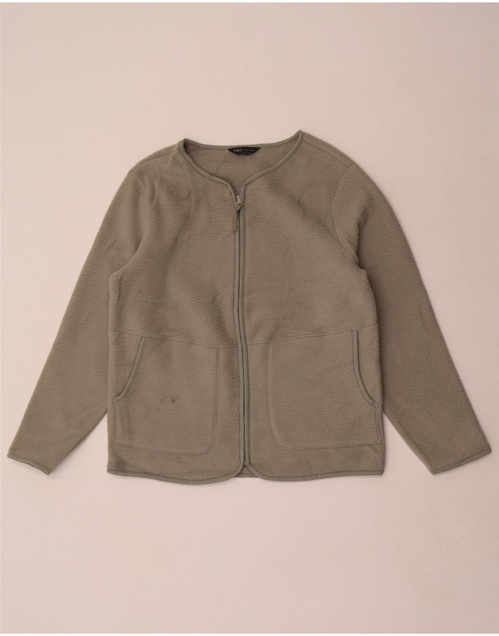 Marks & Spencer Chaqueta polar para mujer UK 40 Poliéster caqui medio