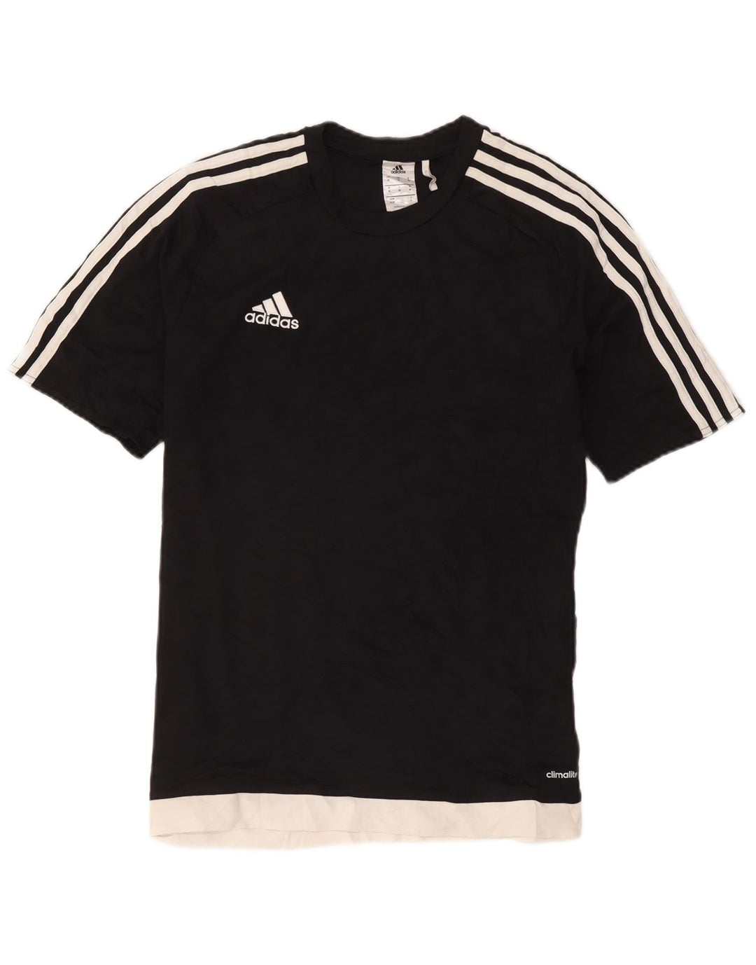 Adidas Hombre Climalite Camiseta Top Medio Negro Colorblock Poliéster