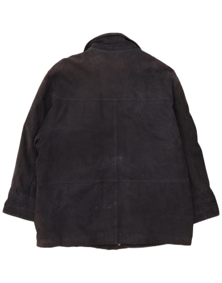 James Dillon Chaqueta de ante para hombre UK 42 XL Cuero azul marino