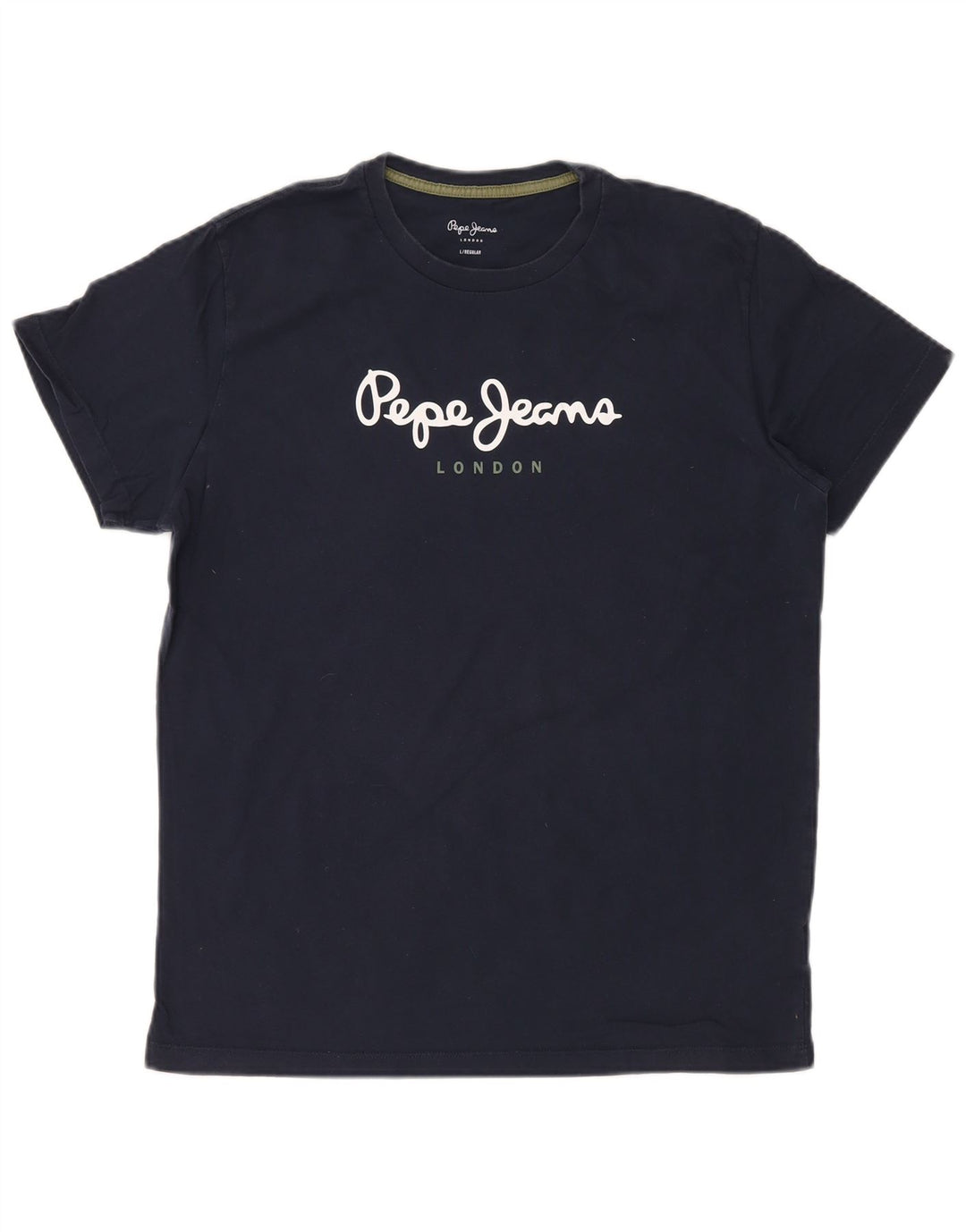 PEPE JEANS Camiseta gráfica de ajuste regular para hombre Top grande de algodón azul marino