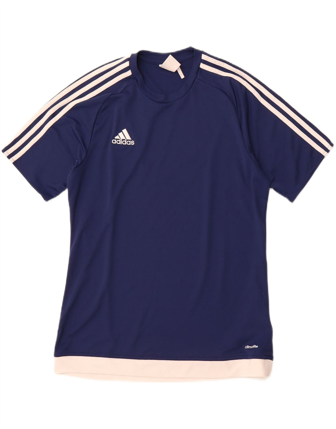 Camiseta ADIDAS Climalite para hombre Top medio azul marino color block poliéster