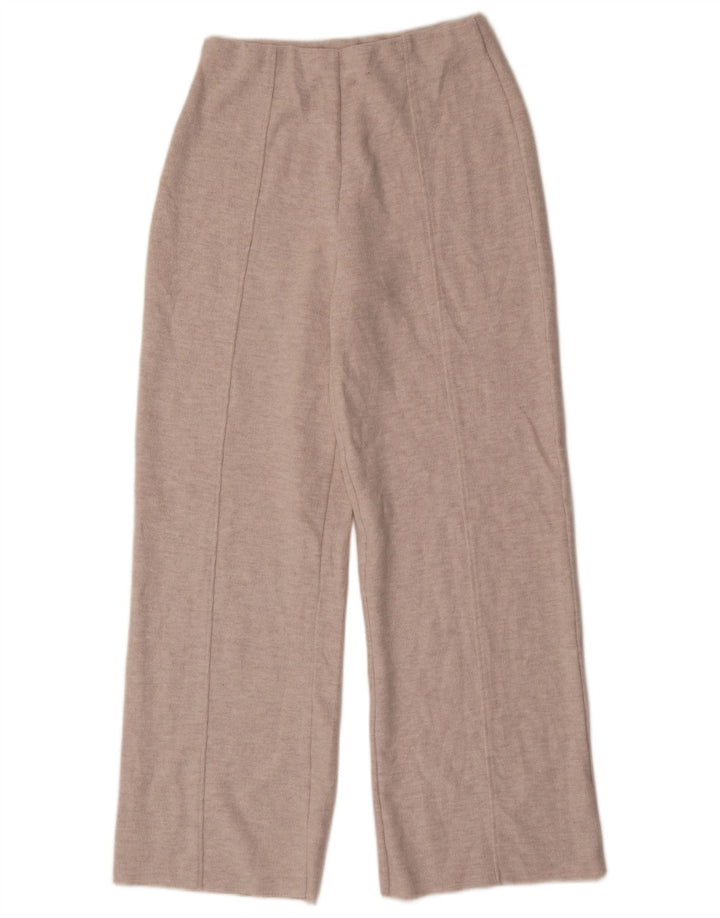 Zara Mujer Pantalón Ancho De Punto Pequeño W28 L30 Poliéster Gris