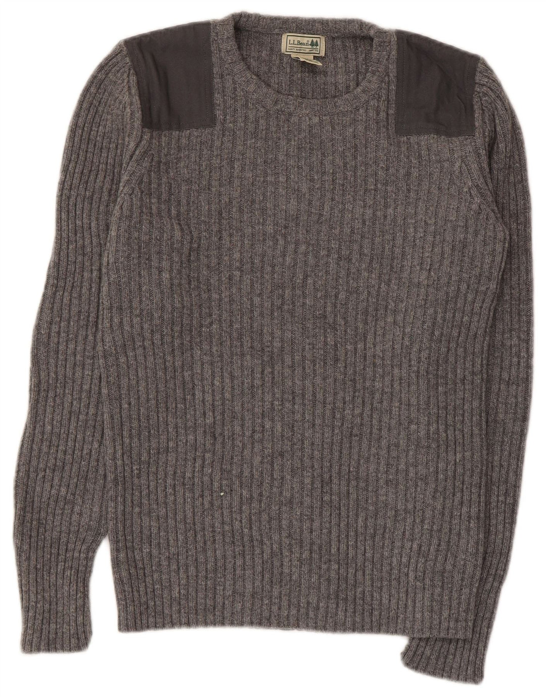 L.L.BEAN Jersey de cuello redondo para mujer UK 12 Algodón gris medio