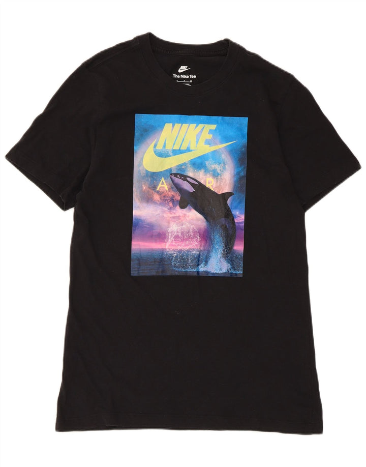 Nike - Camiseta gráfica para hombre, talla pequeña, algodón negro