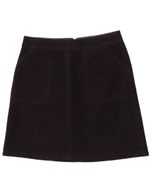 Minifalda de terciopelo para mujer Boden UK 10 Small W30 Algodón negro
