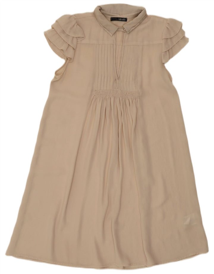Vestido Liu Jo Mujer Transparente Acampanado IT 44 Poliéster Beige Medio