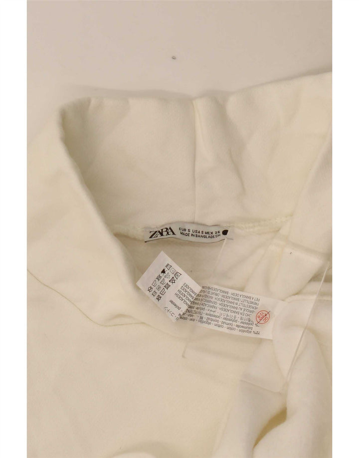 Zara Mujer Top Extragrande Manga 3/4 Reino Unido 10 Pequeño Algodón Blanco Roto