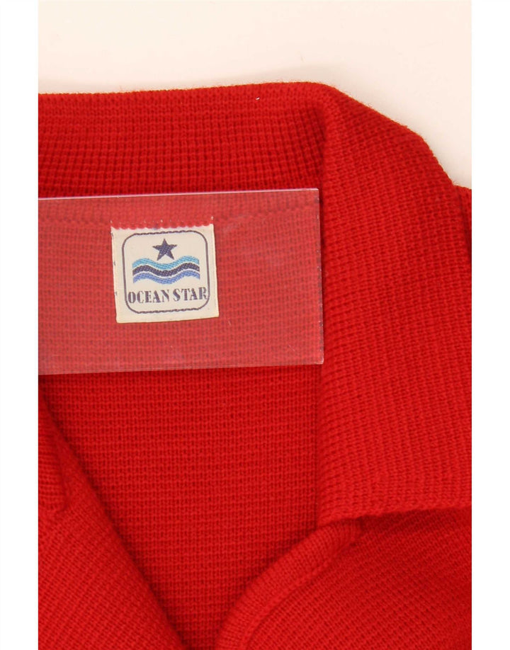 Ocean Star Chaqueta tipo blazer de punto con doble botonadura para mujer, talla 44, talla mediana, color rojo