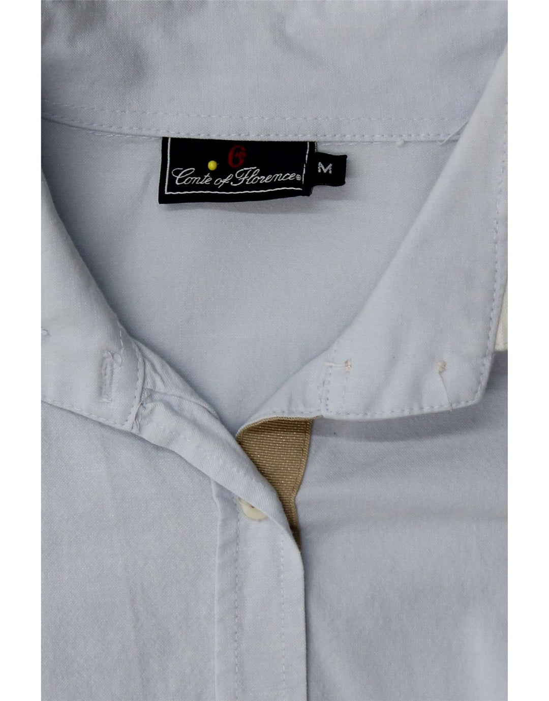 CONTE OF FLORENCE Camisa de mujer UK 12 Algodón azul medio