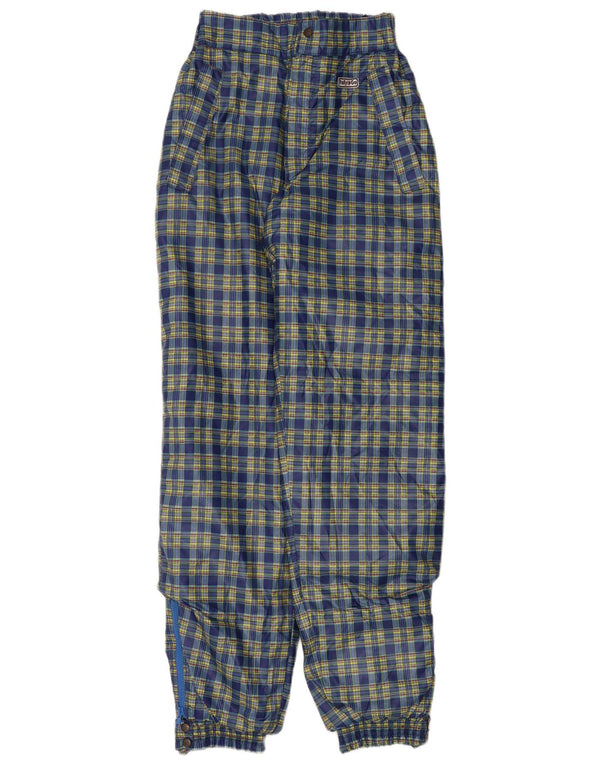 Vintage mujer cintura alta cortavientos pantalones IT 44 Medio W26 L32 Azul Marino Bl
