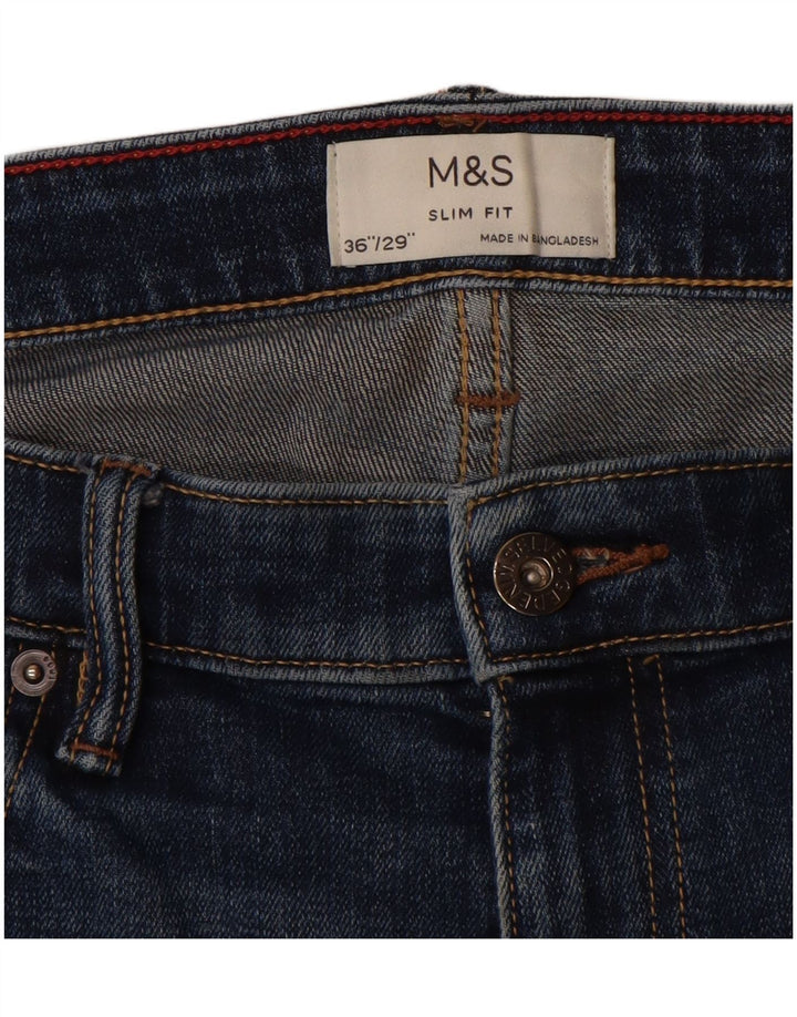 Marks & Spencer Jeans ajustados para hombre W36 L29 Algodón azul