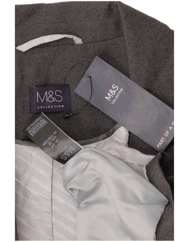 Marks & Spencer Chaqueta tipo blazer con 1 botón para mujer UK 24 4XL Poliéster gris