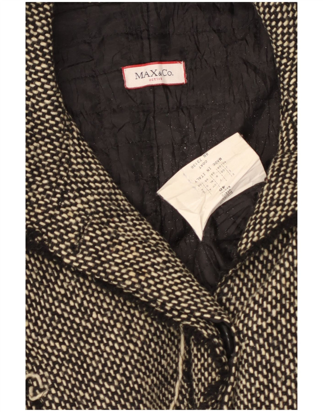 MAX & CO. Abrigo para mujer UK 8 Pequeño Poliéster negro