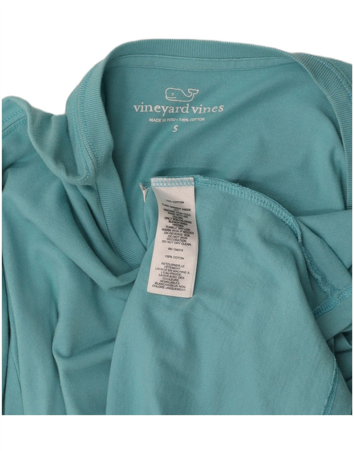 VINEYARD VINES Mens Graphic Top Long Sleeve Small Turquoise Cotton