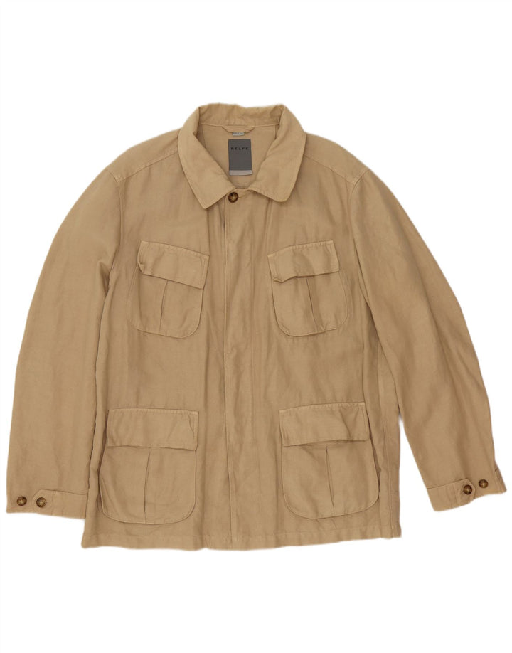 Belfe Chaqueta utilitaria para hombre UK 44 2XL Algodón beige
