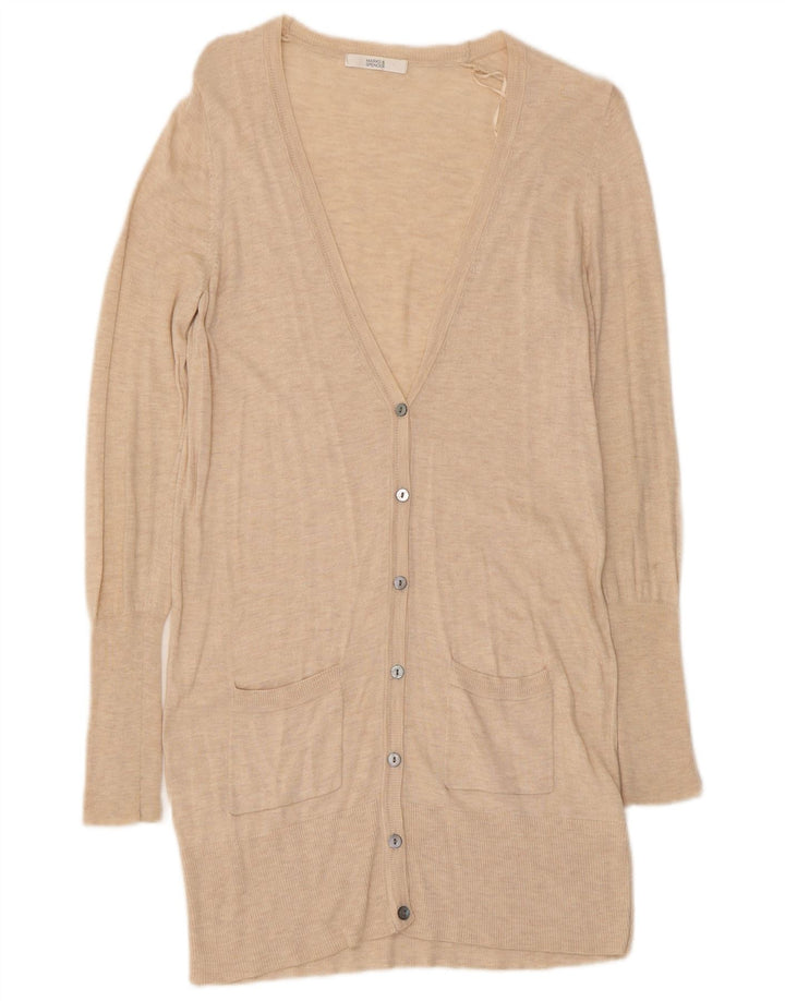 Marks & Spencer Suéter Cárdigan Largo para Mujer UK 42 Medio Beige Moteado