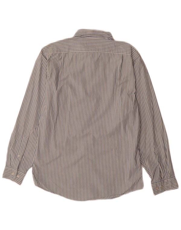 EDDIE BAUER Camisa de corte clásico para hombre de algodón a rayas azul pequeña