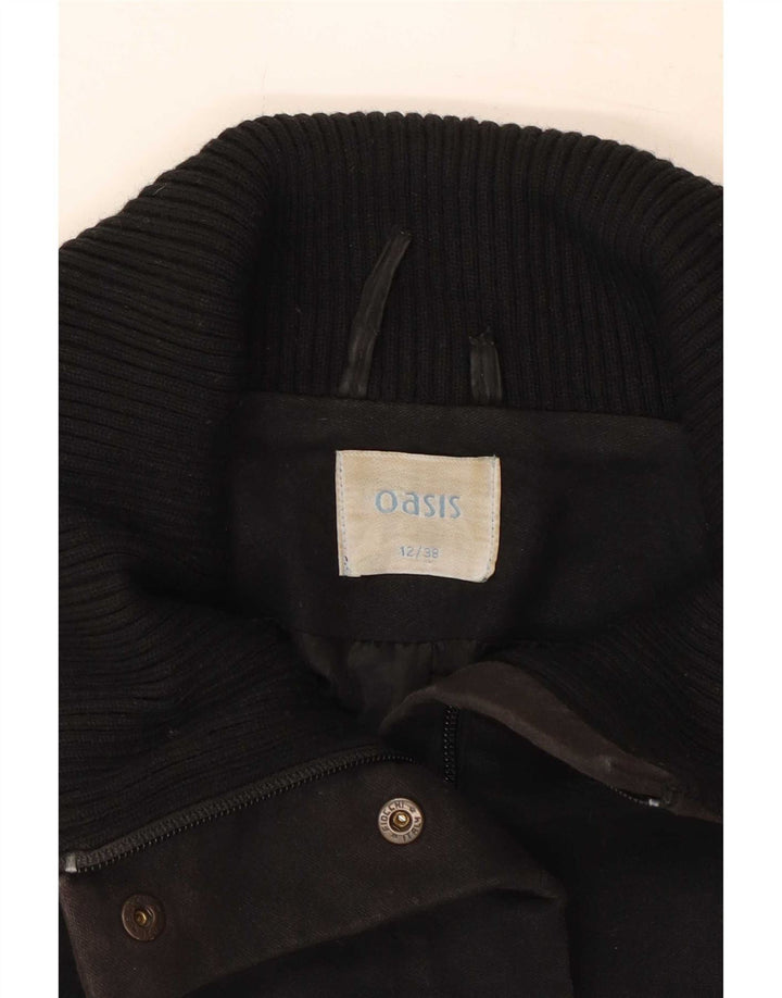 Abrigo cortavientos para mujer Oasis UK 40 Mediano Algodón negro