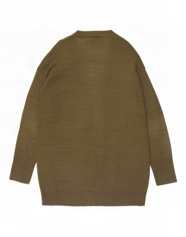 Massimo Dutti Suéter Cárdigan Abierto Largo para Mujer UK 44 Medium Khaki