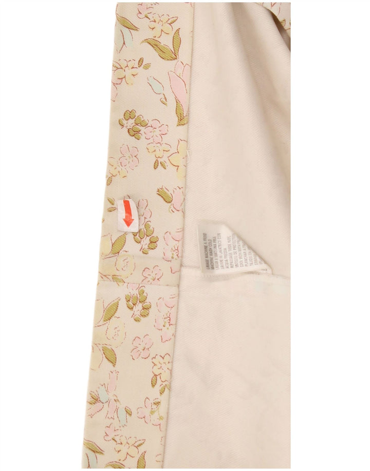 CACHAREL Minifalda para mujer W30 Mediana de algodón floral blanco roto