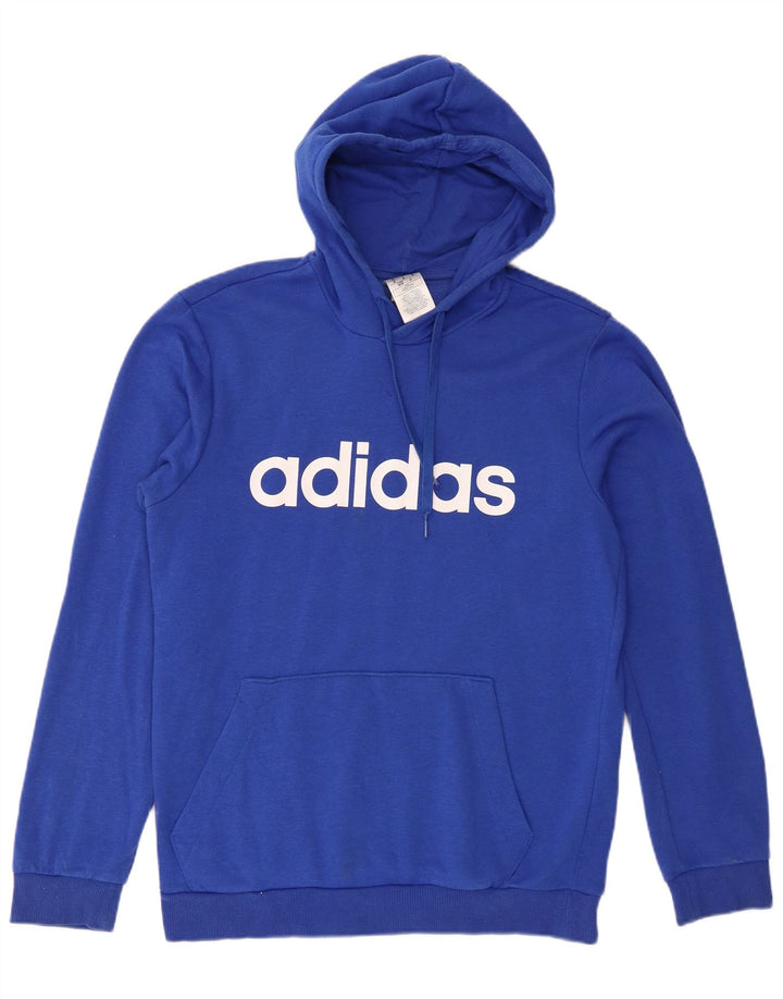 Adidas Hombre Sudadera Con Capucha Gráfica Jersey De Algodón Azul Medio