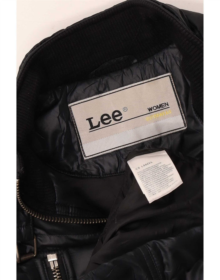 Lee Chaqueta Bomber para Mujer UK 44 Mediana Azul Marino Poliéster